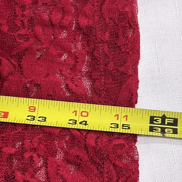 (N3) Wishes Wishes Wishes Red vintage Lace Long Sleeve Dress, Sz L - Picture 6 of 10